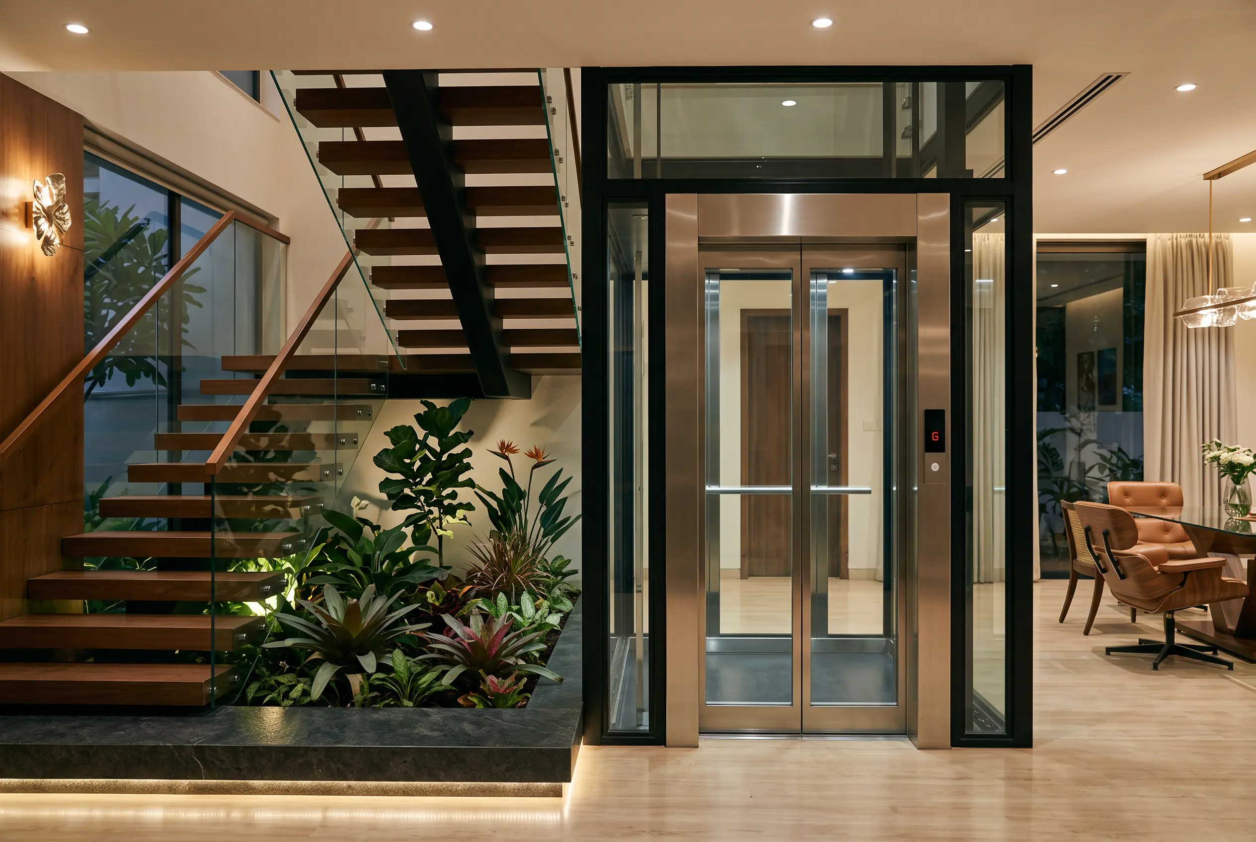 Family enjoying the seamless accessibility of Teknix EVO home elevator
