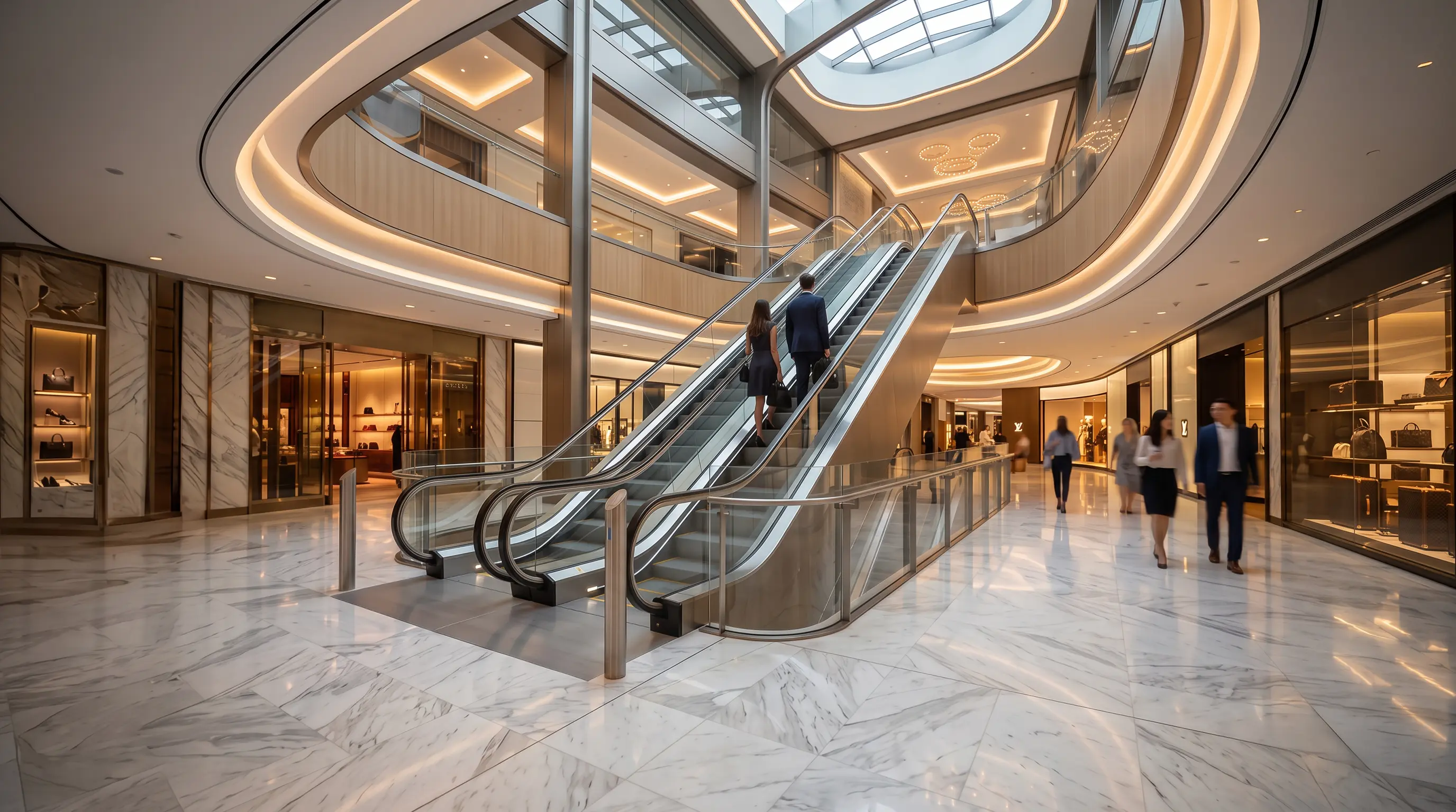 TESC-20 escalator in a premium retail space