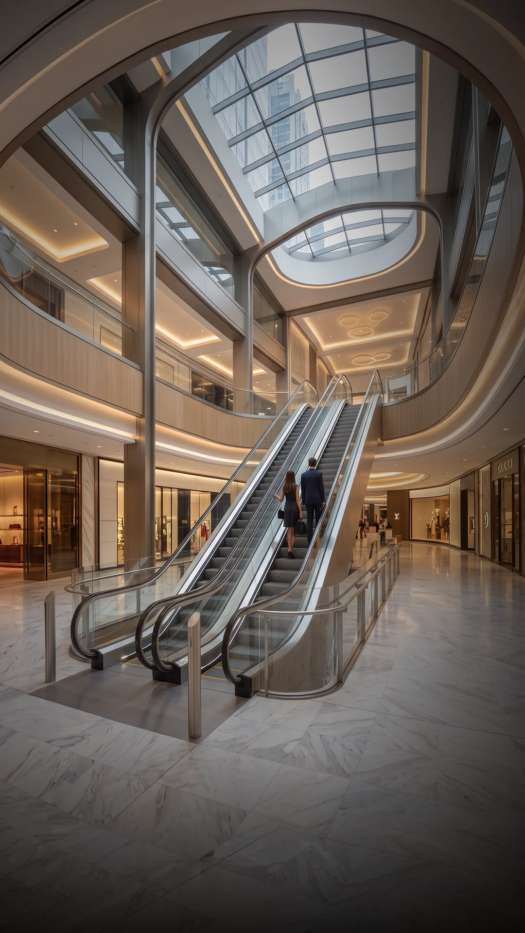 TESC-20 escalator in a premium retail space